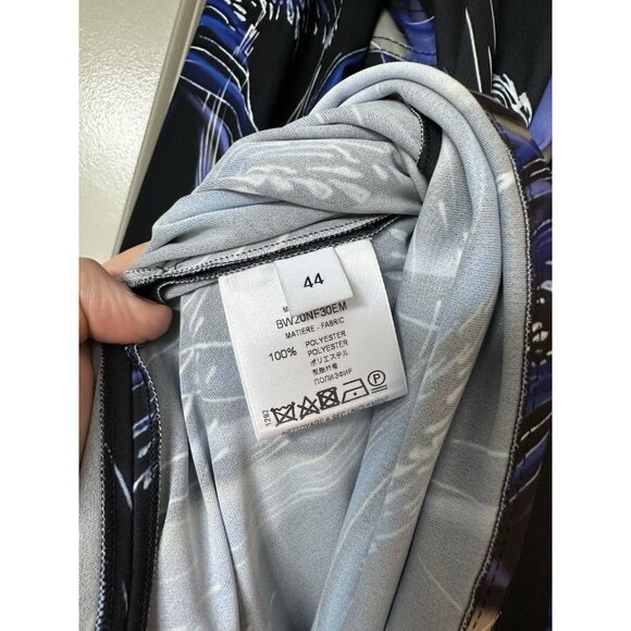 Givenchy NWOT Wave Fireworks Print Neck Tie Midi Dress Black Blue US 12 IT 44 - Picture 8 of 12